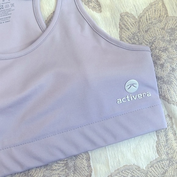 Brand New Activera Sports Bra Padded Racerback Cropped Workout Tank Light Purple - Picture 2 of 16
